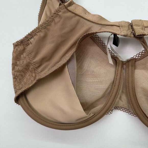 Chantelle Women’s Tan Teracotta Lace Illusion Seamless Unlined Underwire Bra - Picture 7 of 12